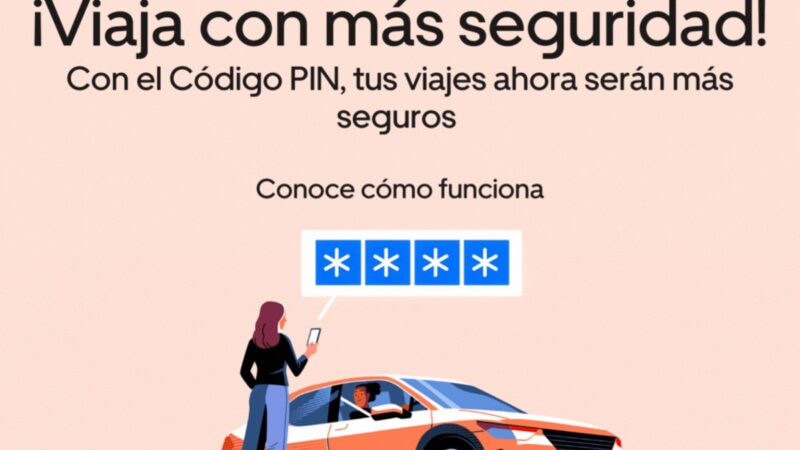Uber implementó un código PIN en todos los viajes, para garantizar la seguridad